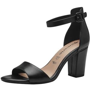 Tamaris Damen Sandalette mit Blockabsatz Leder, schwarz, 38 EU Tamaris Damen Sandalette mit Blockabsatz Leder, schwarz, 38 EU