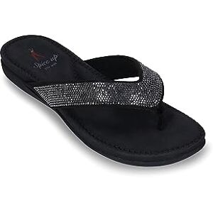 SPICE UP Damen Mavani Flache Sandale, 31038 Preto Prata, 40 EU SPICE UP Damen Mavani Flache Sandale, 31038 Preto Prata, 40 EU