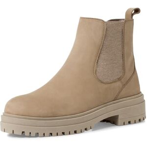 MARCO TOZZI Damen Chelsea Boots aus Leder mit Reißverschluss, Braun (Taupe Nubuck), 39 EU MARCO TOZZI Damen Chelsea Boots aus Leder mit Reißverschluss, Braun (Taupe Nubuck), 39 EU