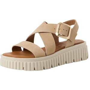 Tamaris Damen Sandalette mit Keilabsatz, beige, 41 EU Tamaris Damen Sandalette mit Keilabsatz, beige, 41 EU