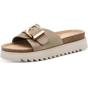 Tamaris Damen Fußbett Pantolette mit Trichterabsatz, beige, 40 EU Tamaris Damen Fußbett Pantolette mit Trichterabsatz, beige, 40 EU