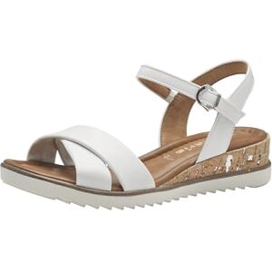 Tamaris Damen Sandalette mit Keilabsatz, weiß, 39 EU Tamaris Damen Sandalette mit Keilabsatz, weiß, 39 EU