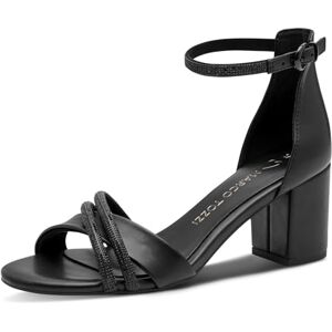 MARCO TOZZI Damen Sandalen mit Absatz mit Riemen Blockabsatz, Schwarz (Black Comb), 38 EU MARCO TOZZI Damen Sandalen mit Absatz mit Riemen Blockabsatz, Schwarz (Black Comb), 38 EU