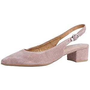 Tamaris Damen Sling Pump mit Blockabsatz Leder, beige, 37 EU Tamaris Damen Sling Pump mit Blockabsatz Leder, beige, 37 EU