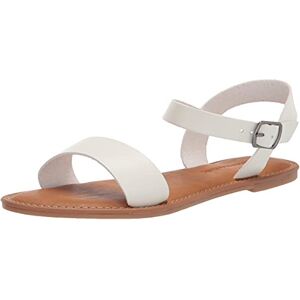 Amazon Essentials Damen Sandale mit Zwei Riemen und Schnalle, Weiß, 44.5 EU Weit Amazon Essentials Damen Sandale mit Zwei Riemen und Schnalle, Weiß, 44.5 EU Weit