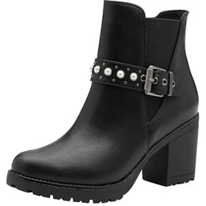MARCO TOZZI Damen Stiefeletten Rund mit Blockabsatz, Schwarz (Black), 38 EU MARCO TOZZI Damen Stiefeletten Rund mit Blockabsatz, Schwarz (Black), 38 EU