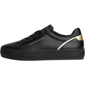 Tommy Hilfiger Damen Vulcanized Sneaker Foxing aus Leder, Schwarz (Black), 40 Tommy Hilfiger Damen Vulcanized Sneaker Foxing aus Leder, Schwarz (Black), 40