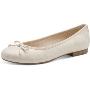 MARCO TOZZI Damen Ballerinas weiches Feel Me Fußbett weiches Innenfutter Vegan Vegan, beige (Dune METALLIC), 38 EU MARCO TOZZI Damen Ballerinas weiches Feel Me Fußbett weiches Innenfutter Vegan Vegan, beige (Dune METALLIC), 38 EU