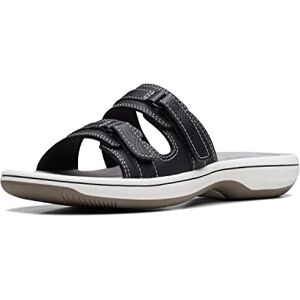 Clarks Damen Breeze Piper Slide Sandale, Schwarz Synthetik, 37.5 EU Clarks Damen Breeze Piper Slide Sandale, Schwarz Synthetik, 37.5 EU