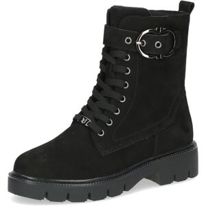 CAPRICE Damen Stiefeletten zum Schnüren aus Leder mit Schnalle, Schwarz (Black Nubuc), 39 EU CAPRICE Damen Stiefeletten zum Schnüren aus Leder mit Schnalle, Schwarz (Black Nubuc), 39 EU