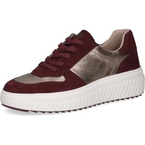 CAPRICE Damen Sneaker flach aus Leder Plateau, Rot (Bordeaux/Rose), 39 EU CAPRICE Damen Sneaker flach aus Leder Plateau, Rot (Bordeaux/Rose), 39 EU