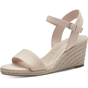 Tamaris Damen Sandalette mit Keilabsatz, beige, 36 EU Tamaris Damen Sandalette mit Keilabsatz, beige, 36 EU