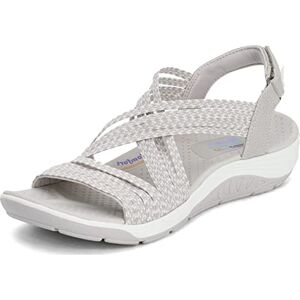 Skechers 163052 Damen Sandalen, Beige (Natural & Taupe Gore Nat), 38 EU Skechers 163052 Damen Sandalen, Beige (Natural & Taupe Gore Nat), 38 EU