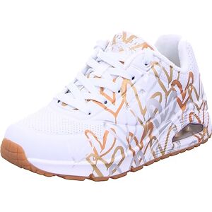 Skechers Damen UNO Metallic Love Trainers, White and Multi Metallic Heart Print Durabuck, 38 EU Skechers Damen UNO Metallic Love Trainers, White and Multi Metallic Heart Print Durabuck, 38 EU