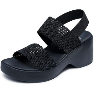 Skechers CALI DAY, Damen Sandale mit Absatz, Black, Skechers CALI DAY, Damen Sandale mit Absatz, Black,