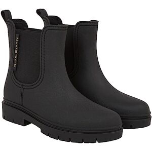 Tommy Hilfiger Damen Gummistiefel Halbhoch, Schwarz (Black), 36 Tommy Hilfiger Damen Gummistiefel Halbhoch, Schwarz (Black), 36