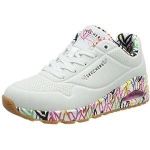 Skechers Damen UNO Loving Love Sneakers, White Durabuck Multi Colored Mesh Trim, 39.5 EU Skechers Damen UNO Loving Love Sneakers, White Durabuck Multi Colored Mesh Trim, 39.5 EU