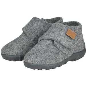 Sterntaler Hausschuhe uni Unisex Hausschuhe aus Wollfilz Baby und Kinder Hüttenschuh mit rutschfester Sohle Kindergarten Pantoffeln mit Klettverschluss, mittelgrau, Größe 20 Sterntaler Hausschuhe uni Unisex Hausschuhe aus Wollfilz Baby und Kinder Hüttenschuh mit rutschfester Sohle Kindergarten Pantoffeln mit Klettverschluss, mittelgrau, Größe 20