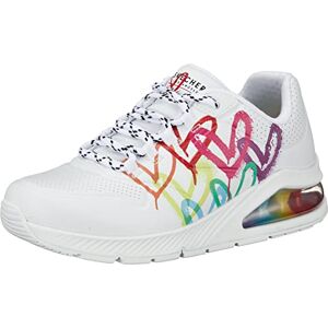 Skechers Damen UNO 2 Floating Love Sneakers, Wht Duraleather Multi Color Heart Print Trim, 39.5 EU Skechers Damen UNO 2 Floating Love Sneakers, Wht Duraleather Multi Color Heart Print Trim, 39.5 EU