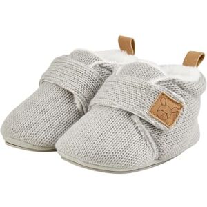 Sterntaler Baby Krabbelschuh aus Strick, Unisex Baby Schuhe in Strickoptik mit aufgenähter und rutschfester Sohle gefüttert mit weichem Teddyflausch und aus langlebigem Material, mittelgrau, 18 Sterntaler Baby Krabbelschuh aus Strick, Unisex Baby Schuhe in Strickoptik mit aufgenähter und rutschfester Sohle gefüttert mit weichem Teddyflausch und aus langlebigem Material, mittelgrau, 18