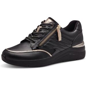 Jana Damen Wedge Sneaker mit Reißverschluss Vegan, Schwarz (Schwarz/Gold), 38 EU Jana Damen Wedge Sneaker mit Reißverschluss Vegan, Schwarz (Schwarz/Gold), 38 EU