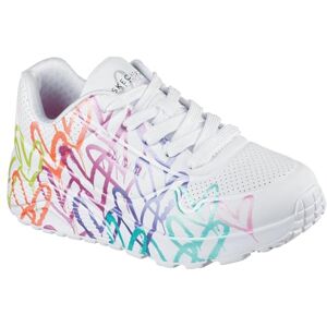Skechers UNO Lite Metallic Joy Sneaker für Mädchen, Weiß/Mehrfarbig, 5 UK Skechers UNO Lite Metallic Joy Sneaker für Mädchen, Weiß/Mehrfarbig, 5 UK