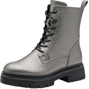 MARCO TOZZI Damen Stiefeletten zum Schnüren mit Reißverschluss Vegan, Silber (Pewter), 39 EU MARCO TOZZI Damen Stiefeletten zum Schnüren mit Reißverschluss Vegan, Silber (Pewter), 39 EU
