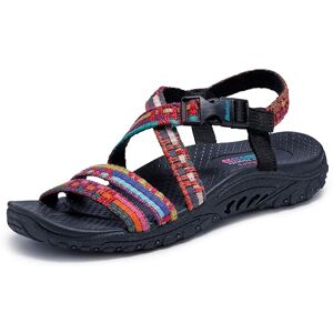 Skechers Reggae Sew Me Boho Woven Strappy Slingback-Damensandalen, Schwarz Multi, 38.5 EU Skechers Reggae Sew Me Boho Woven Strappy Slingback-Damensandalen, Schwarz Multi, 38.5 EU