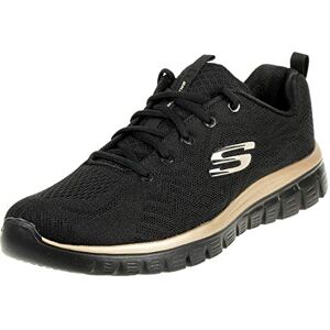Skechers Damen Graceful Get Connected Trainers, Black Mesh/Rose Gold Trim, 39.5 EU Skechers Damen Graceful Get Connected Trainers, Black Mesh/Rose Gold Trim, 39.5 EU