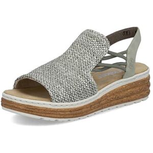 Rieker Damen Klassische Sandalen 62741-52 Weite Breit Pull-on Synthetik Schilf/Salbei / 52 40 EU Rieker Damen Klassische Sandalen 62741-52 Weite Breit Pull-on Synthetik Schilf/Salbei / 52 40 EU