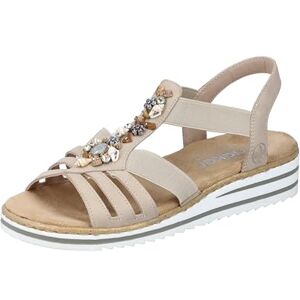 Rieker Damen Riemchen-Sandalen V0649-62 Weite Schmal Pull-on Kunstleder Ginger / 62 37 EU Rieker Damen Riemchen-Sandalen V0649-62 Weite Schmal Pull-on Kunstleder Ginger / 62 37 EU