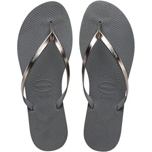 Havaianas You Metallic, Bequeme, stylische und vielseitige Sandalen, Dünne Riemen mit Metallic-Finish, Kleiner Absatz, für Damen Havaianas You Metallic, Bequeme, stylische und vielseitige Sandalen, Dünne Riemen mit Metallic-Finish, Kleiner Absatz, für Damen