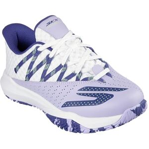 Skechers Viper Court Rally Damen-Sneaker, Weißes Leder, lila Netzstoff, 39 EU Skechers Viper Court Rally Damen-Sneaker, Weißes Leder, lila Netzstoff, 39 EU
