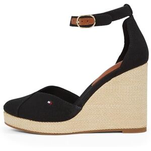 Tommy Hilfiger Damen Wedge Sandalen Flag Closed Toe mit Knöchelriemen, Schwarz (Black), 37 Tommy Hilfiger Damen Wedge Sandalen Flag Closed Toe mit Knöchelriemen, Schwarz (Black), 37