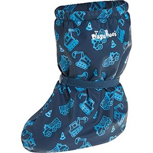 Playshoes Unisex Kinder Stiefel, Fällt regulär aus, Polyester, Blau Baustelle, Medium Playshoes Unisex Kinder Stiefel, Fällt regulär aus, Polyester, Blau Baustelle, Medium