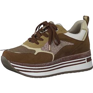 MARCO TOZZI Damen Plateau Sneaker Elegant zum Schnüren, Braun (Cognac Comb), 40 MARCO TOZZI Damen Plateau Sneaker Elegant zum Schnüren, Braun (Cognac Comb), 40