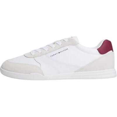 Tommy Hilfiger Herren Cupsole Sneaker Lopro Cup Mix zum Schnüren, Weiß (White), 43 Tommy Hilfiger Herren Cupsole Sneaker Lopro Cup Mix zum Schnüren, Weiß (White), 43