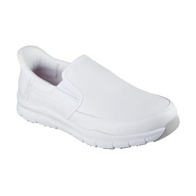 Skechers Nampa Broxtin Medizinischer Serviceschuh für Herren, Weißes Leder, Synthetik, 45 EU Skechers Nampa Broxtin Medizinischer Serviceschuh für Herren, Weißes Leder, Synthetik, 45 EU