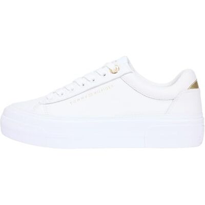 Tommy Hilfiger Damen Cupsole Sneaker Foxing zum Schnüren, Weiß (White), 38 Tommy Hilfiger Damen Cupsole Sneaker Foxing zum Schnüren, Weiß (White), 38