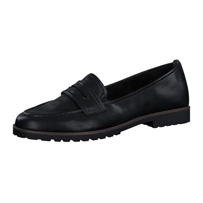 Tamaris Damen Loafer flach, schwarz, 39 EU Tamaris Damen Loafer flach, schwarz, 39 EU