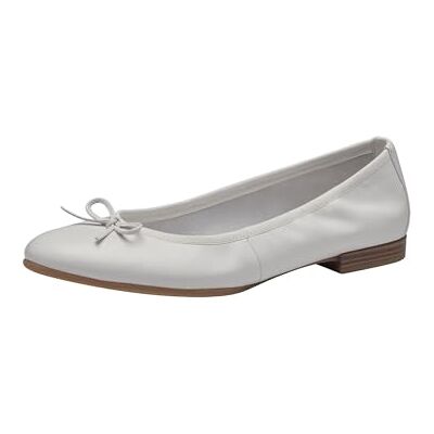 Tamaris Damen Ballerinas Leder, weiß, 38 EU Tamaris Damen Ballerinas Leder, weiß, 38 EU