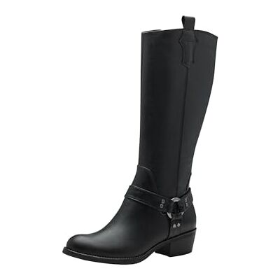 MARCO TOZZI Damen Hohe Stiefel mit Absatz mit Blockabsatz mit Reißverschluss, Schwarz (Black), 37 EU MARCO TOZZI Damen Hohe Stiefel mit Absatz mit Blockabsatz mit Reißverschluss, Schwarz (Black), 37 EU
