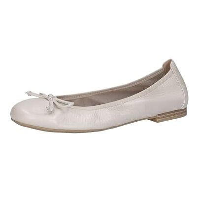 CAPRICE Damen Ballerinas aus Leder mit Schleife, Cremefarben (Pearl Perl Dee), 38 EU CAPRICE Damen Ballerinas aus Leder mit Schleife, Cremefarben (Pearl Perl Dee), 38 EU