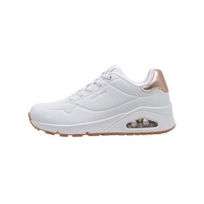 Skechers Damen UNO Shimmer Away Trainers, White Durabuck, Rose Gold Duraleather/Mesh Tr, 36.5 EU Skechers Damen UNO Shimmer Away Trainers, White Durabuck, Rose Gold Duraleather/Mesh Tr, 36.5 EU