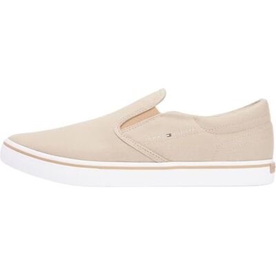 Tommy Hilfiger Herren Vulcanized Sneaker Core Slip On ohne Schnüren, Beige (Sandalwood), 44 Tommy Hilfiger Herren Vulcanized Sneaker Core Slip On ohne Schnüren, Beige (Sandalwood), 44
