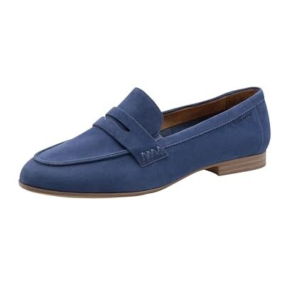 Tamaris Damen Loafer flach Leder, blau, 42 EU Tamaris Damen Loafer flach Leder, blau, 42 EU
