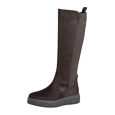 Jana Damen Hohe Stiefel ohne Absatz Kniehoch Plateau Weite H Mehrweite, Grau (Asphalt), 38 EU Jana Damen Hohe Stiefel ohne Absatz Kniehoch Plateau Weite H Mehrweite, Grau (Asphalt), 38 EU