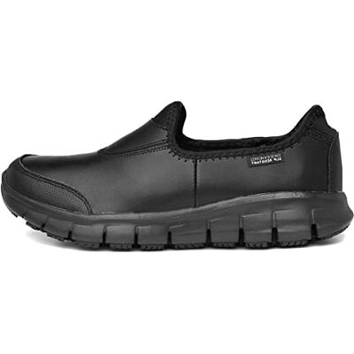Skechers Damen Sure Track Sicherheitsschuhe, Black Leather, 38 EU Skechers Damen Sure Track Sicherheitsschuhe, Black Leather, 38 EU