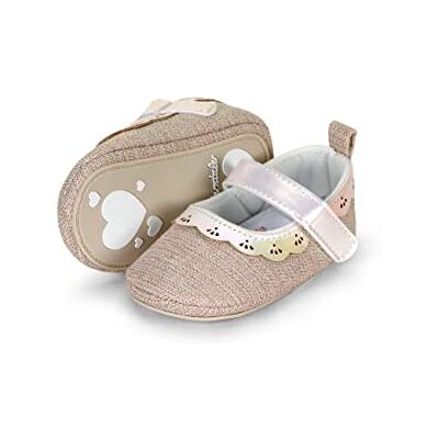 Sterntaler Baby Mädchen Ballerina Baby Babyballerina uni Babyschuhe, Baby Ballerina Schuhe mit rutschfester Herzchensohle beige, 18 Sterntaler Baby Mädchen Ballerina Baby Babyballerina uni Babyschuhe, Baby Ballerina Schuhe mit rutschfester Herzchensohle beige, 18