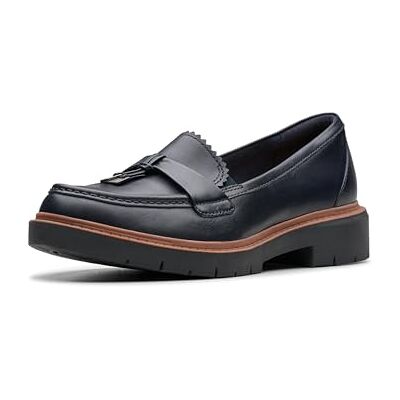 Clarks Westlynn Bella Damen-Loafer, Marineblaues Leder, 41 EU Clarks Westlynn Bella Damen-Loafer, Marineblaues Leder, 41 EU